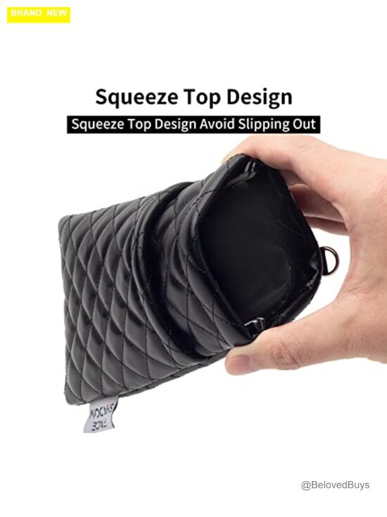 Large Double Eyeglasses Case Squeeze Top Soft Pouch with Microfiber Cloth